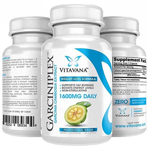 Garciniplex™ Garcinia Cambogia Extract Pure 1600mg ✮ (120 Capsules) ✮ Professional Grade, Super-Strength Formula... image